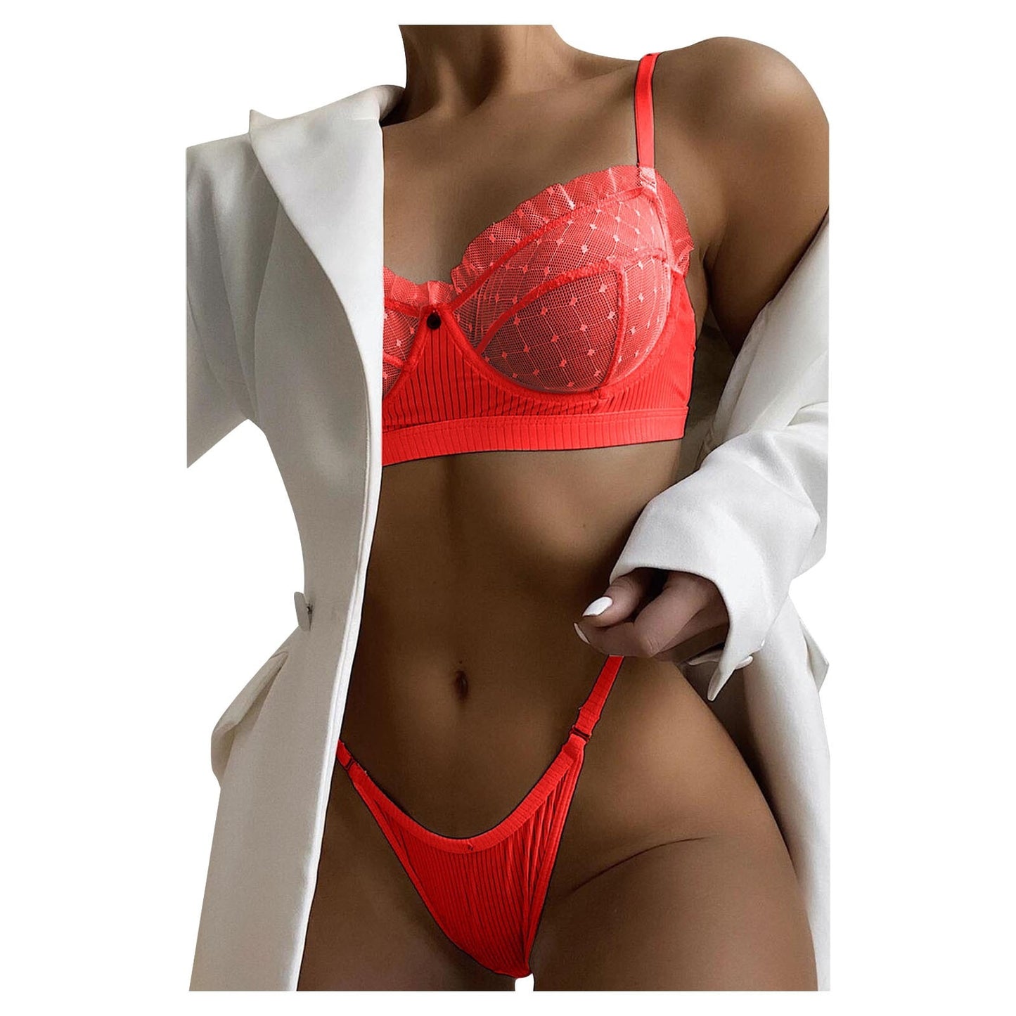 Transparent Erotic Sensual Lingerie Underwear Women Push up Underwire Bra/Panty Set  Lacy