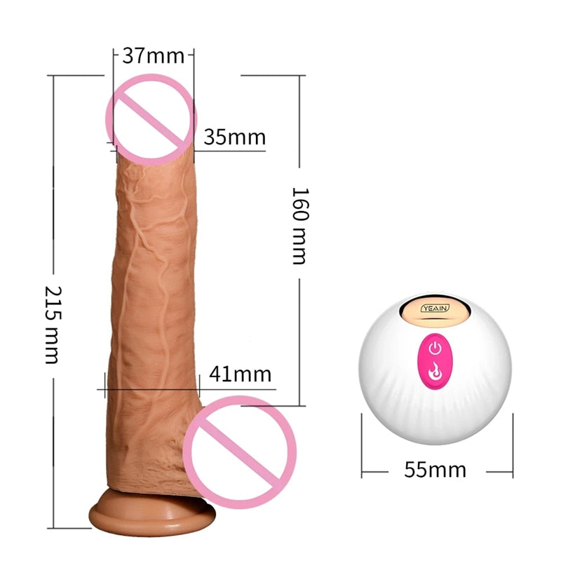 New Automatic Telescopic Rotating Penis Vibrator Female Masturbation Super Realistic Heating Big Dildo Erotic Sex Toys For Women