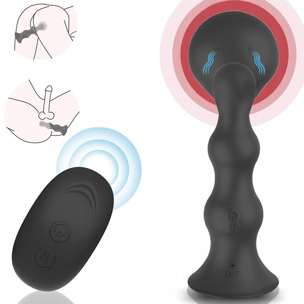 Anal Beads Butt Plug Anal Prostate Dilator Expansion Vibrator Automatic Inflatable Anal Sextoy Pleasure With Powerful Sucker