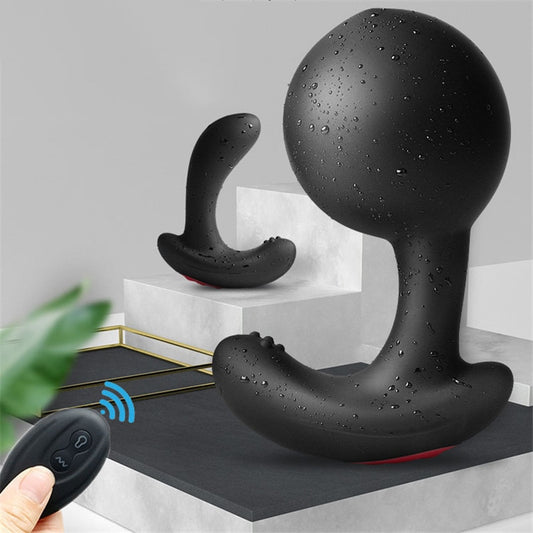 Wireless Remote Control Inflatable Huge Anal Dildo Vibrator Male Prostate Massager Big Butt Plug Anal Expansion Sex Toys For Men