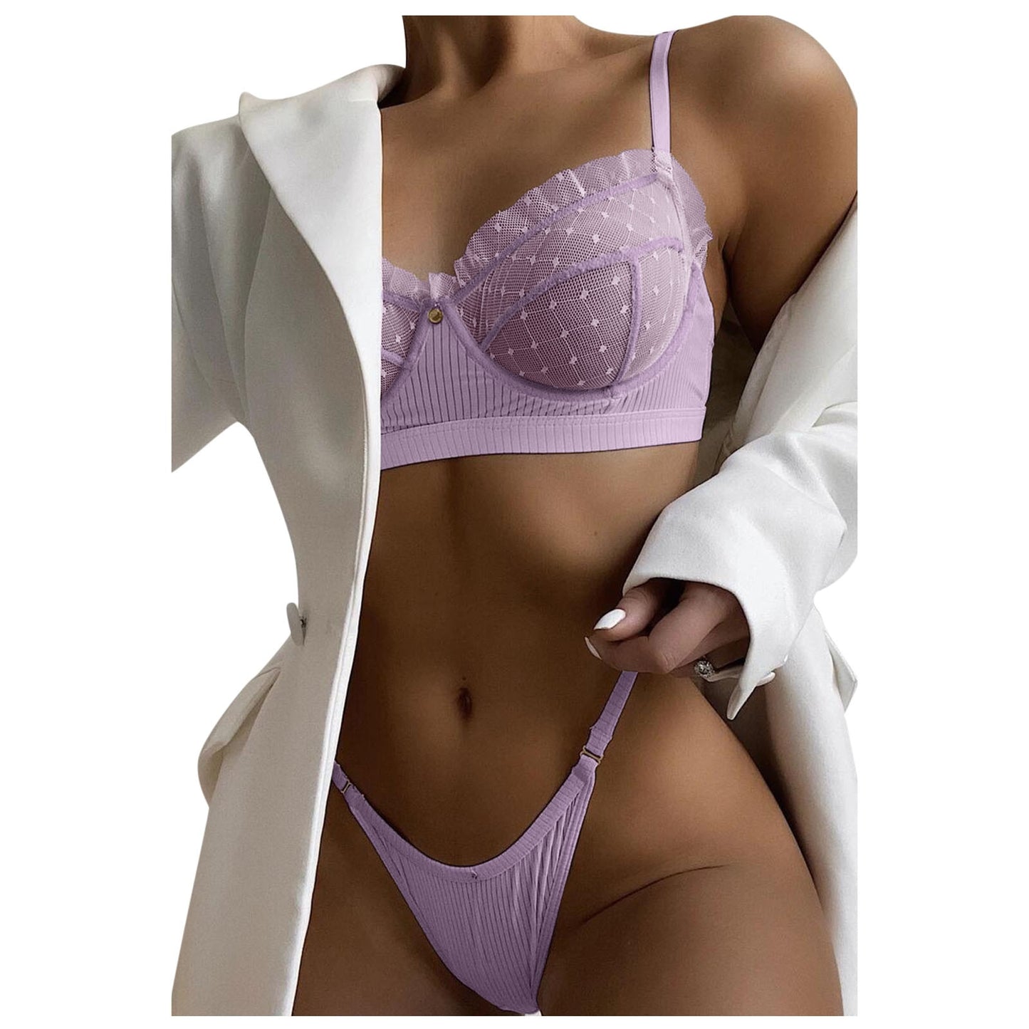 Transparent Erotic Sensual Lingerie Underwear Women Push up Underwire Bra/Panty Set  Lacy