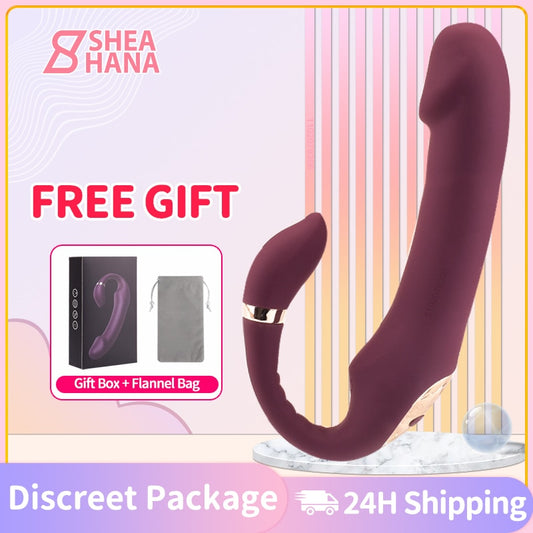 Powerful Strapless Vibrator Dildo 10 Modes Stimulator Dual Motor Massager 
 Unisex Sex Toys For Couples