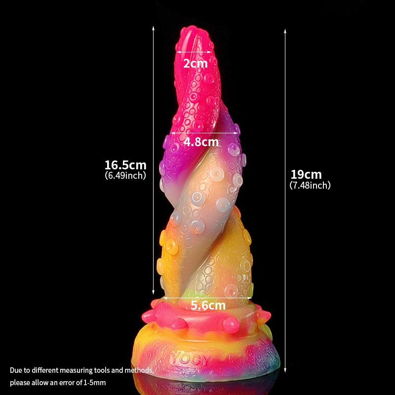 YOCY 2022 Fantasy Monster Dildo Luminous Huge Anal Plug With Suction Cup Dildo Mulit Colors Glowing Animal Sex Toy For Women Men