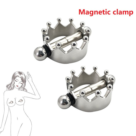 Stainless steel Magnetic Nipple Clamps clips torture slave  BDSM breast Bondage Erotic Sex Toy For Women Couples play Game