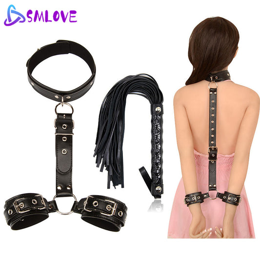 SMLOVE Erotic Sex Toys For Couples Woman Sexy BDSM Bondage Handcuffs Neck Collar or Adult Toys Slave Sex Accessories