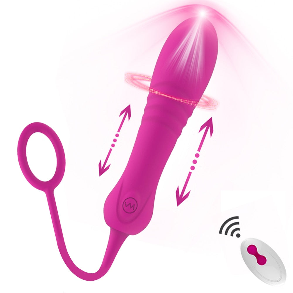 Thrusting Dildo Vibrator Powerful P/G Spot 8 Thrust Action-Vib Action Adult Sex Toy Unisex