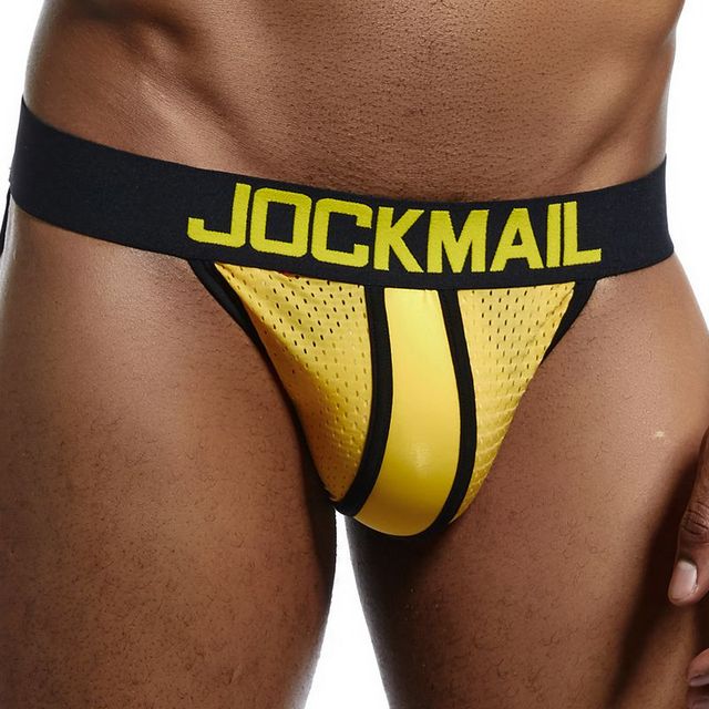 Jockmail  Sexy Underwear Men Mesh Jockstrap String Homme Slip Sexy Erotic Homens Mens Thong and G String